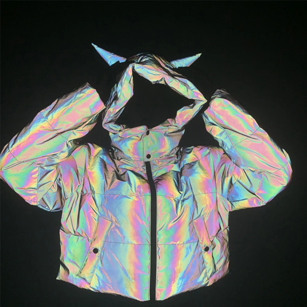 Rainbow Reflective Devil Ear Jacket