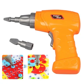 

Kids Simulation Electric Drill Maintenance Repair Tool Toy with 2pcs Tips for Pretend Play Take Apart Building Game Supplies