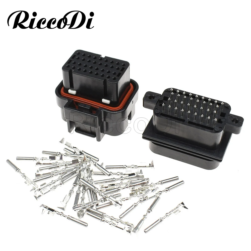 120Set TE ECU 34 Pin Way Male SUPERSEAL Female Straight PCB Socket