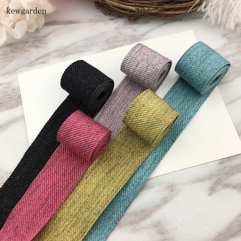 Kewgarden DIY лук аксессуары для одежды 1," 1" 25 мм 38 мм Twill полиэстер хлопок шерсть RibbonsHandmade ленты тесьма 10 ярдов