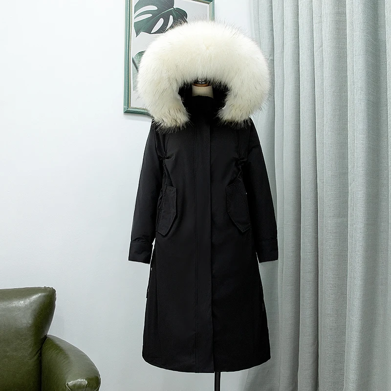 SKU-07-黑色_米白色真貉子毛领