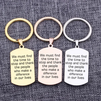 

Gifts Life Inscription Dog Tag Present Porte Clef Record Keychain Pendant Thanksgiving Day Keepsake Key Holder Present Keychain