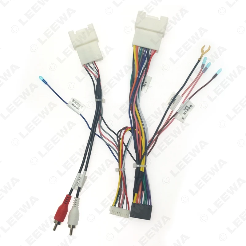 LEEWA Car 16pin Audio Wiring Harness With Canbus Box For Mitsubishi Outlander Pajero Stereo Installation Wire Adapter #CA6574