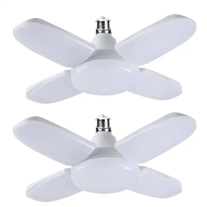 Deformable LED Garage Light Fan Blade Angle Folding  60W E27 Ceiling Lamps UK 
