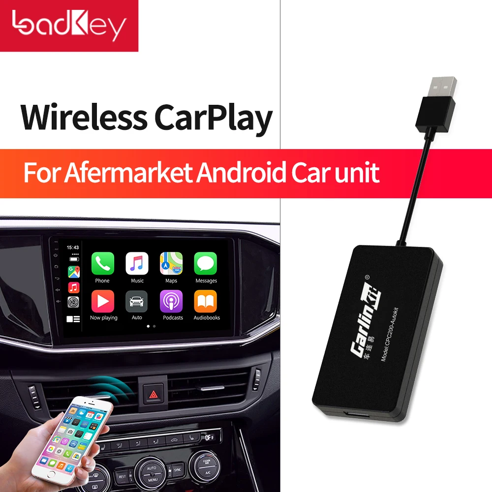 

Loadkey Hot Wireless Carpay USB Dongle Android Auto Carplay/Apple Car Play Wireless for Android Car Smart Link Box Plug and Play