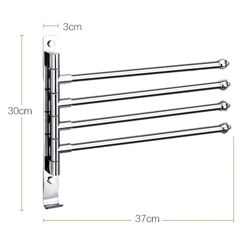 

Stainless Steel Towel Bar Rotating Towel Rack Bathroom Kitchen Wall-Mounted Towel Polished Rack Holder Hardware Accessory