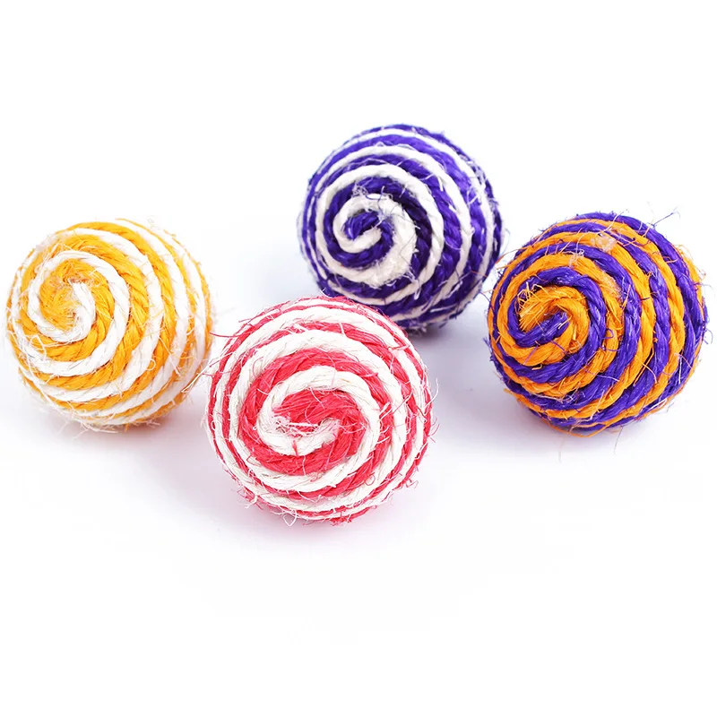 

Ball Toys for Cats Sweet Color Kitten Interactive Supplies 4.3cm Playing Ball Chewing Durable Sisal Ball Traning Pet Goods