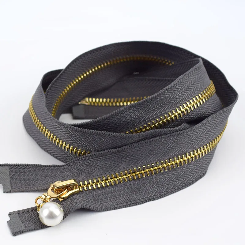 Grey Meetee 85 см 1/2 шт 5# металлическая молния золотые зубы открывающийся автоматический замок молния для пуховика длинное пальто одежда сумки шитье DIY аксессуары - Цвет: Grey