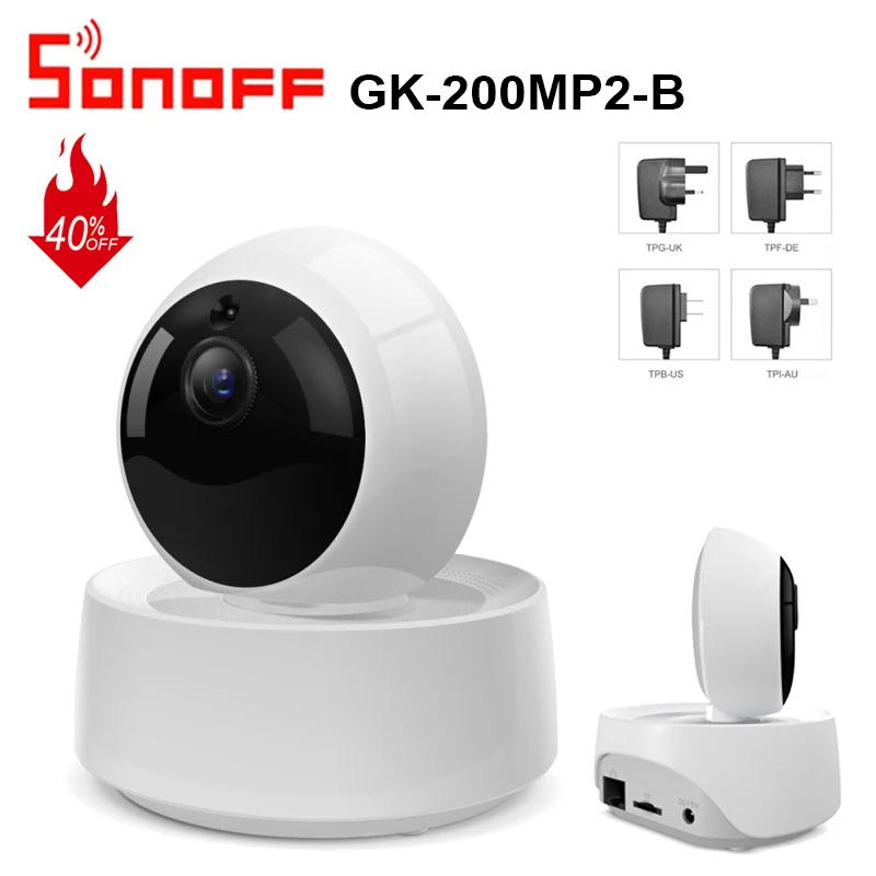 Интеллектуальный выключатель света Sonoff GK-200MP2-B IP безопасность Камера Wi-Fi