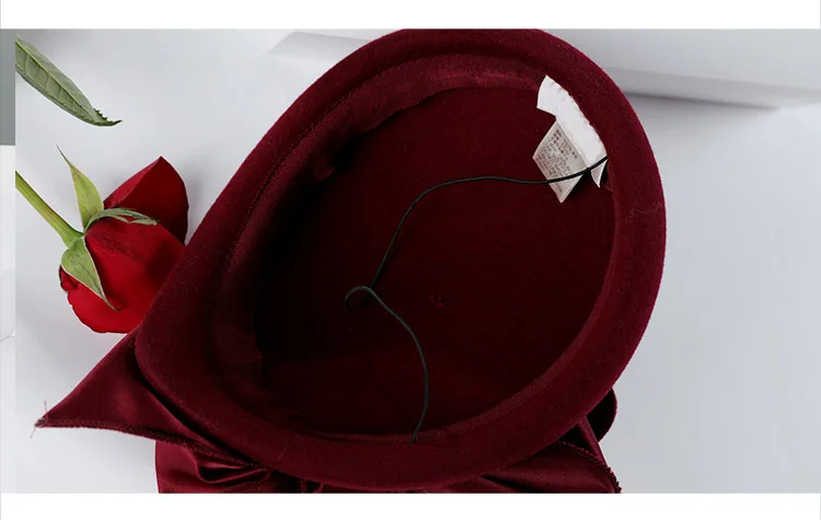 Womens Fascinators Hats Wool Felt Fedora Hat British Black Bow Red Pillbox Lady Wedding Hats For Church Fedora Chapeau Femme