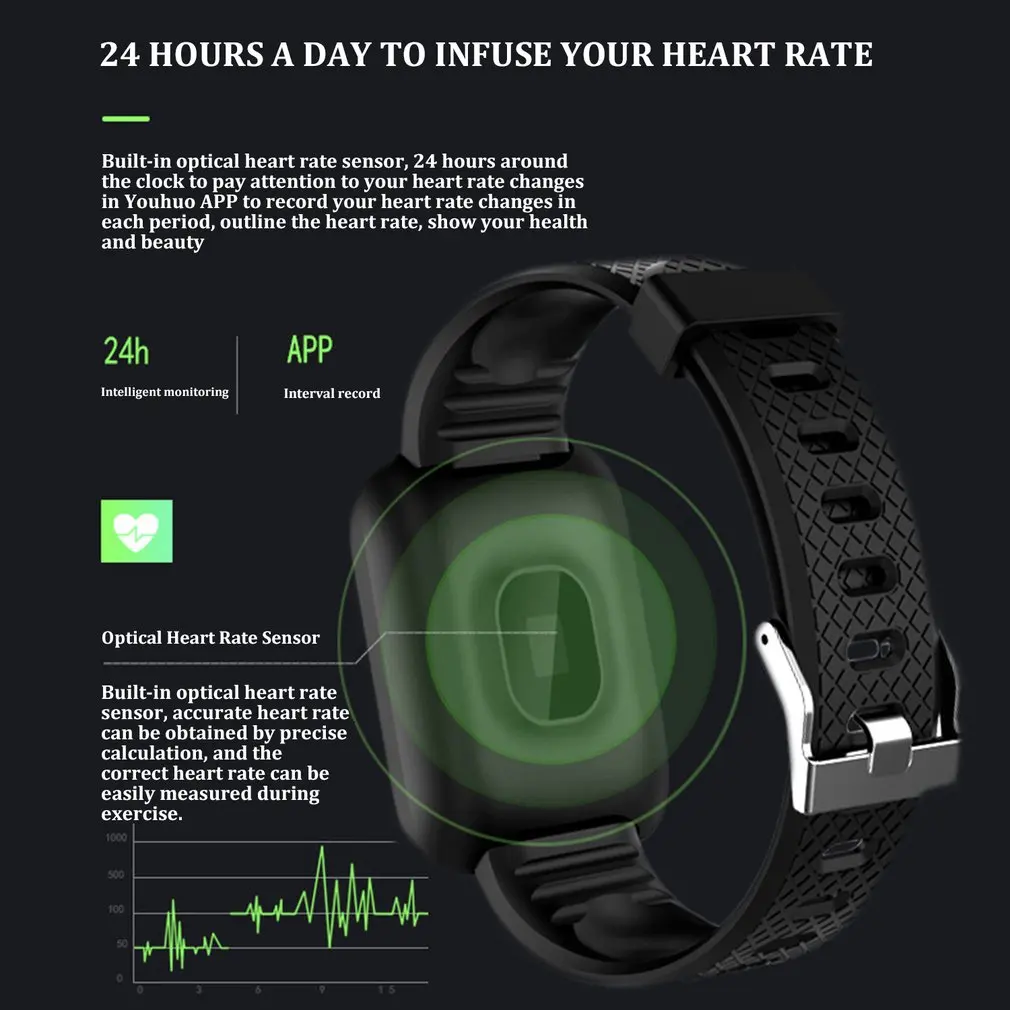 Sport Waterproof 116Plus Smart Watch Bracelet Fitness For Android Smart Watch D13 1.3inch LED Color Screen Bluetooth Hot