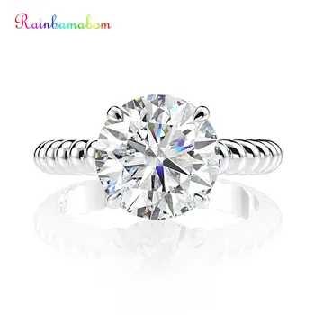 

Rainbamabom 925 Solid Sterling Silver Created Moissanite Citrine Sapphire Gemstone Wedding Engagement Ring Jewelry Wholesale