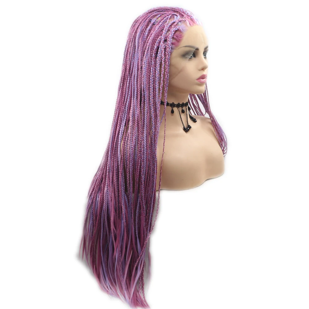 purple mixed braid wig