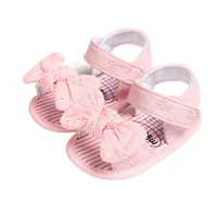 Tregren 0-18M Cute Toddler Baby Girls Sandal Shoes Summer Open Toe Non-Slip Soft Sole Flat Princess Sandals with Bowknot 4