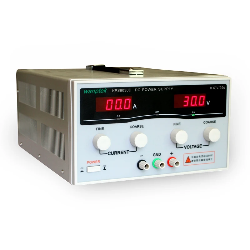 

2 PCS Wanptek KPS6030D High precision High Power Adjustable LED Dual Display Switching DC power supply 220V 60V/30A
