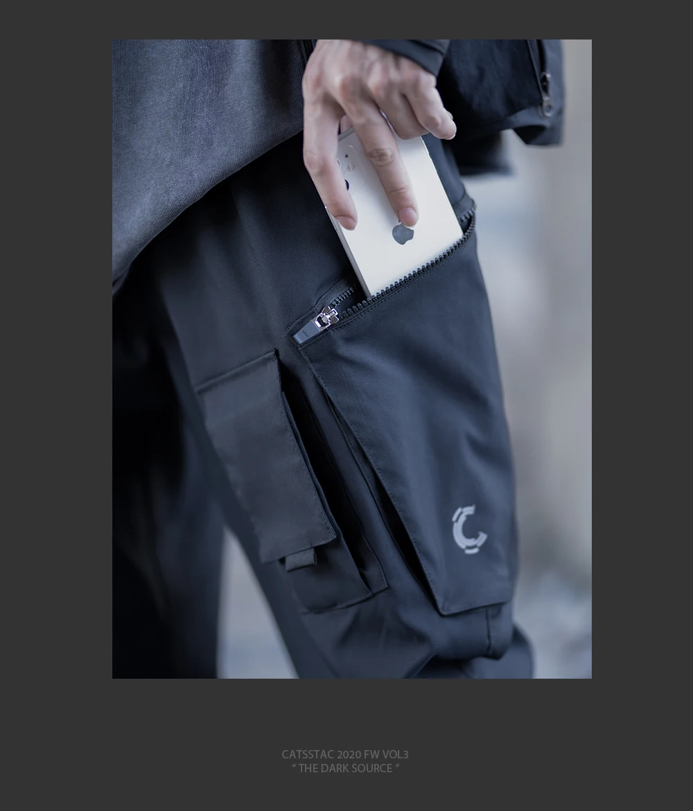 windproof polyester tactical pants multiple pockets techwear ninjawear streetwear futuristic