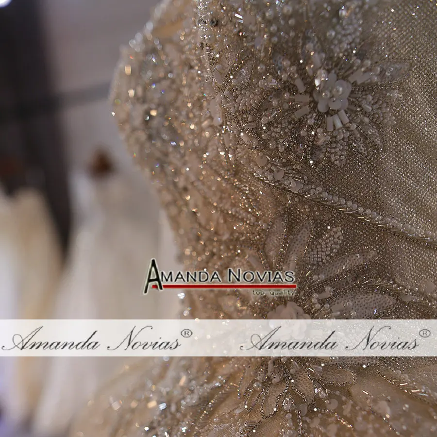Бренд Amanda novias настоящая работа роскошное дубайское тяжелое бисерное свадебное платье свадебные платья новые свадьбы