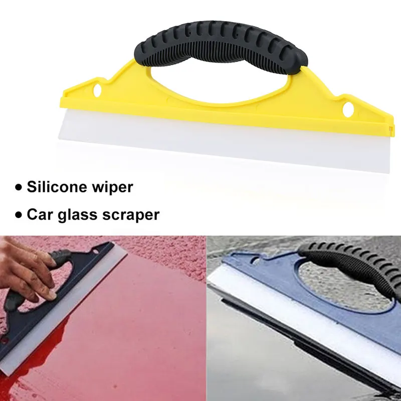Vehemo Cleaner Wiper Auto Scraper Window Glass Car Squeegee Scraper Shower Rubber Car Scraper for Motorcycle Windshield