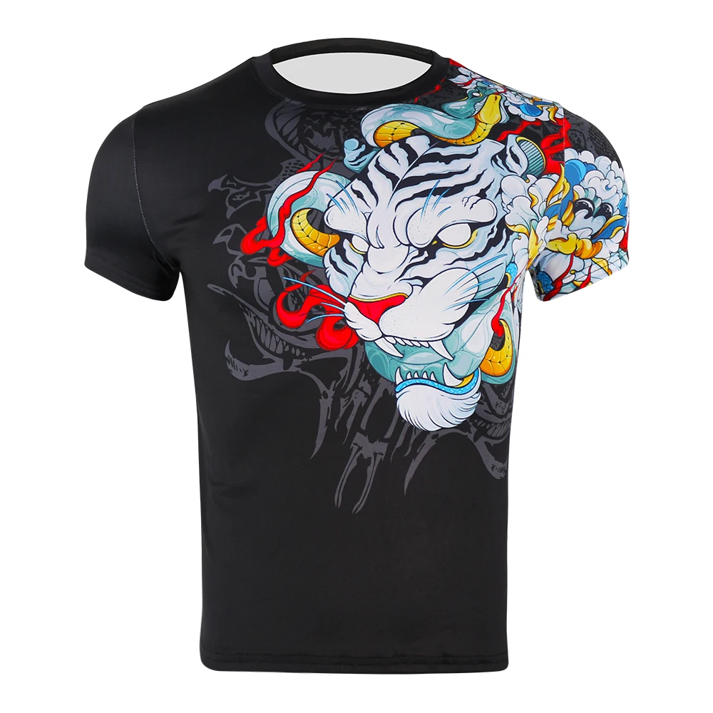Multicolor Tiger Breathable Fighting Fitness MMA Jerseys Muay Thai T Shirt Jiu Jitsu Rashguard Boxing Tight Sweatshirt |