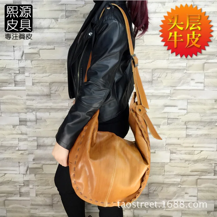 

2018 Europe And America Original New Moon Bag WOMEN'S Leather Bags Shoulder Bag Shoulder Bag Fashion Full-grain Leather