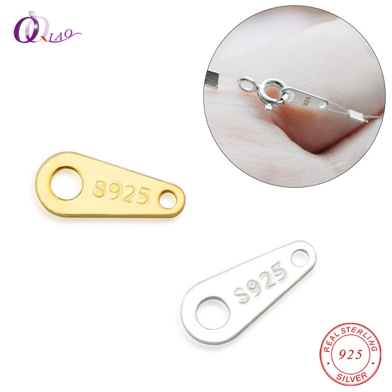

7.8*3.5*0.5mm 925 Sterling Silver connectors sterling silver necklace fingdings For Necklace Making Jewelry Accessories 10pcs