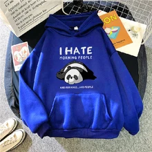 

Panda Print Oversized Hoodies for Women Winter Outwear Jackets Sport Sweatshirts Pullover Drawstring with Pocket Hooded Coat