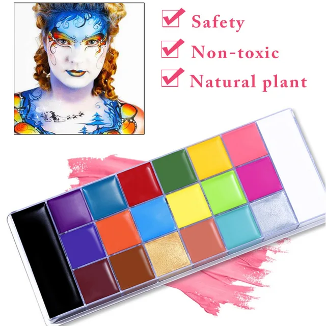 20 Color Flash Tattoo Face Body Painting Oil Painting Art To Use In Fancy Dress Ball