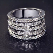

DIWENFU Genuine 925 Sterling Silver Diamond Jewelry Ring for Women Bohemia Bridal Sets Engagement Silver 925 Jewelry Rings Box