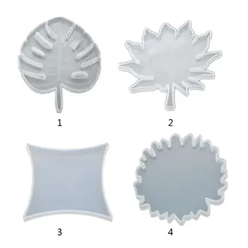 

DIY Coaster Carfts Epoxy Mold UV Resin Crystal Round Maple Leaf Silicone Molds