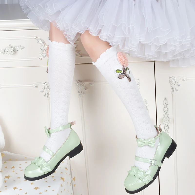 Шерстяные хлопковые носки без пятки с вышитыми цветами красивые модные носки в национальном стиле для девочек-подростков Mori girl