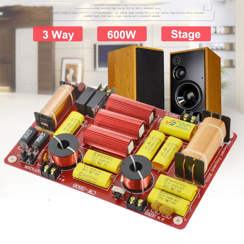 1PCS 3 Way 600W Professional Speaker Frequency Divider Stage Home