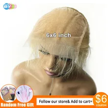 По 613 закрытие тела волна Кружева Закрытие бразильские предварительно сорванные отбеленные узлы натуральный цвет 6x6 Кружева Закрытие человеческих волос для наращивания