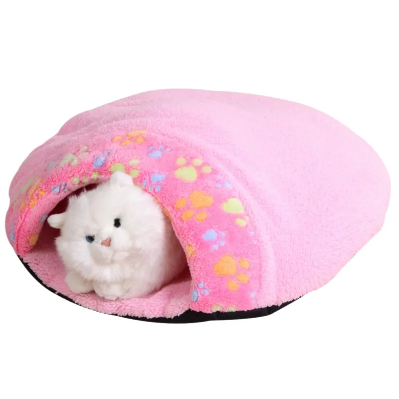 Товары для домашних животных теплые мягкие фланелевые коврики для домашних питомцев спальный мешок прекрасный Гамбургер щенок подушка Кролик кровать собака питомник кошка кровать - Цвет: Розовый