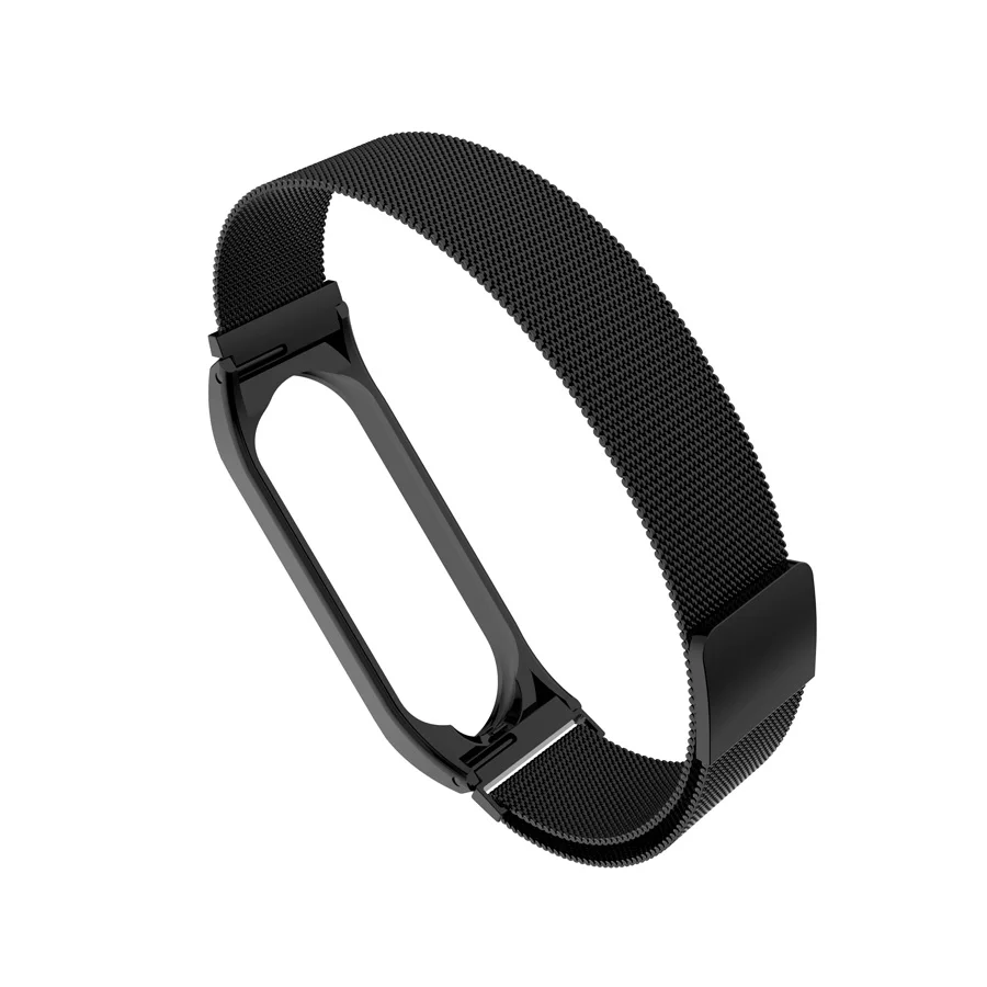 Mi Band 4 3 металлический ремешок из нержавеющей стали для Xiaomi mi Band 4 3 Ремешок Браслет mi band 4 3 Siliver/Balck магнитная пряжка