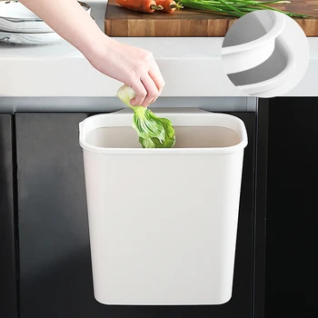 

Trash Can Suspension Kitchen Cabinet Waste Cans Plastic Creative Household Wall With Coverless Sundries Receiving Barrel