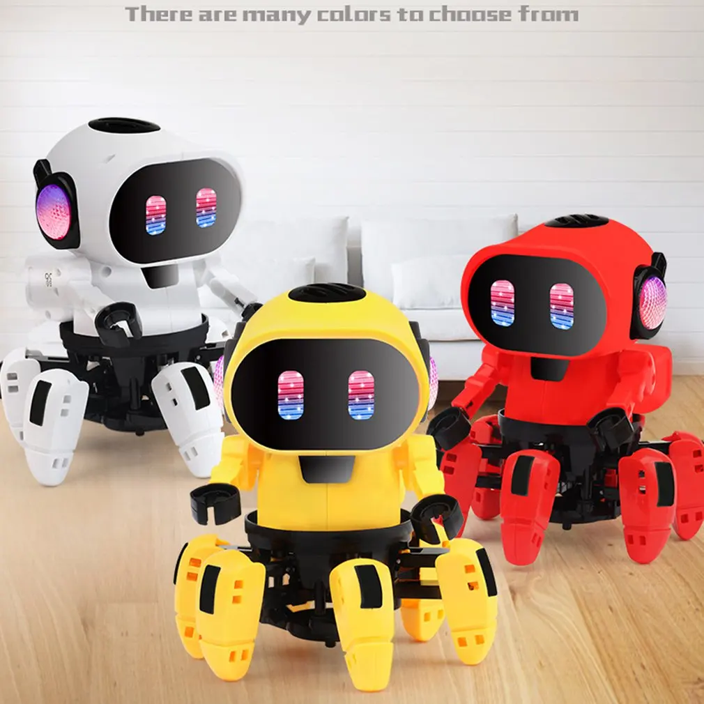 Электрическая игрушка-робот с шестью когтями, игрушечная игрушка-качалка, танцующая Рыбка, Маленькая Музыкальная детская игрушка с подсветкой