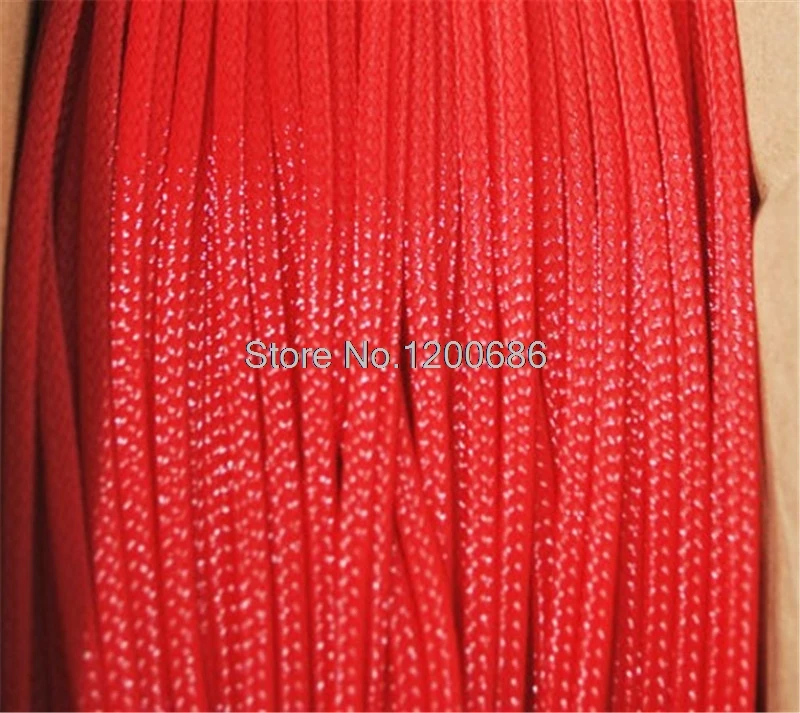 

10M 16mm red black Snakeskin mesh Wire Protecting PET Nylon Cable Sleeve wire mesh shock