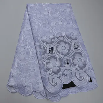 

Pure White High Quality African Swiss Voile Lace In Switzerland For Party With Stones 5Yards 2020 New Design African Lace Fabric