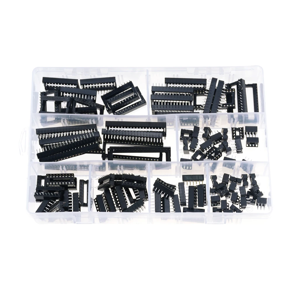 100 шт./корт. IC розетки DIP6-DIP40Pins DIP 6P 8P 16P 28P соединитель гнездовой адаптер Тип припоя