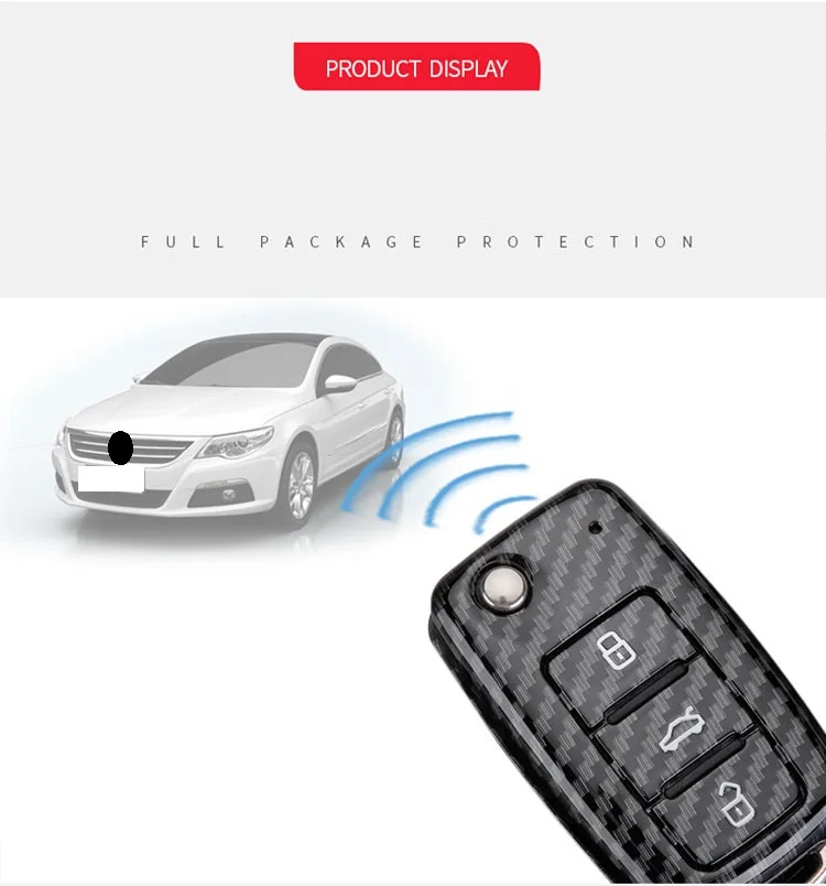 Глянцевый чехол для ключей из углеродного волокна ABS для Volkswagen Golf Bora POLO Passat для Skoda Octavia A5 Fabia SEAT Ibiza