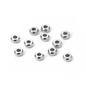

DoreenBeads 304 Stainless Steel Beads Round Silver Color Fashion Jewelry Accessories About 4mm Dia., Hole: Approx 1.6mm, 10 PCs