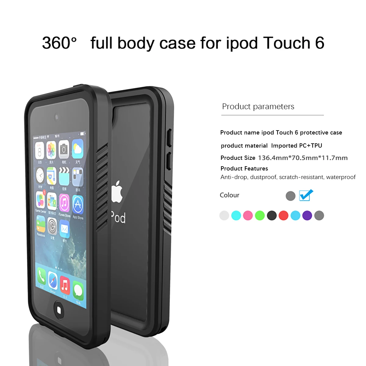 Для iPod Touch 5 6 7 Водонепроницаемый чехол 360 градусов защитный чехол водонепроницаемый ударопрочный противоударный пылезащитный чехол Coque Fundas