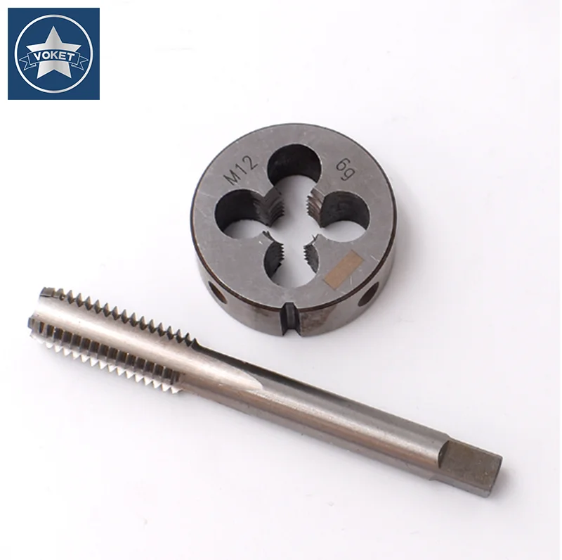

VOKET Hss 2pcs metric tap and round die set m15x2 fine thread tap and round die set M15x0.5 m15x0.75 m15x1 m15x1.25 m15x1.5