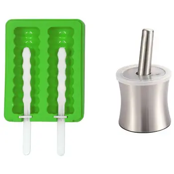 

Ice Cream Molds Silicone DIY sicle Mold with Cover sicle Sticks & Stainless Steel Mortar and Pestle Spice Grinder