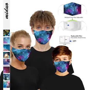 

Starry Sky Printing Reusable Protective PM2.5 Filter mouth Mask anti dust Face mask Wind proof Washable Mask dropshipping