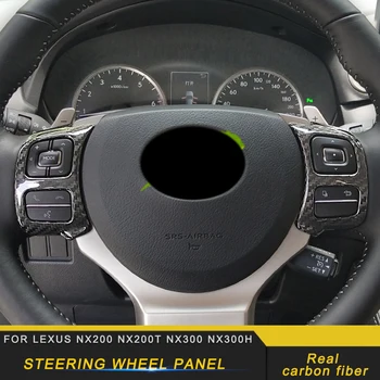 

For LEXUS NX200 NX200t NX300 NX300h Car Steering Wheel Panel Cover Real Carbon Fiber Trim Frame Sticker Accessories