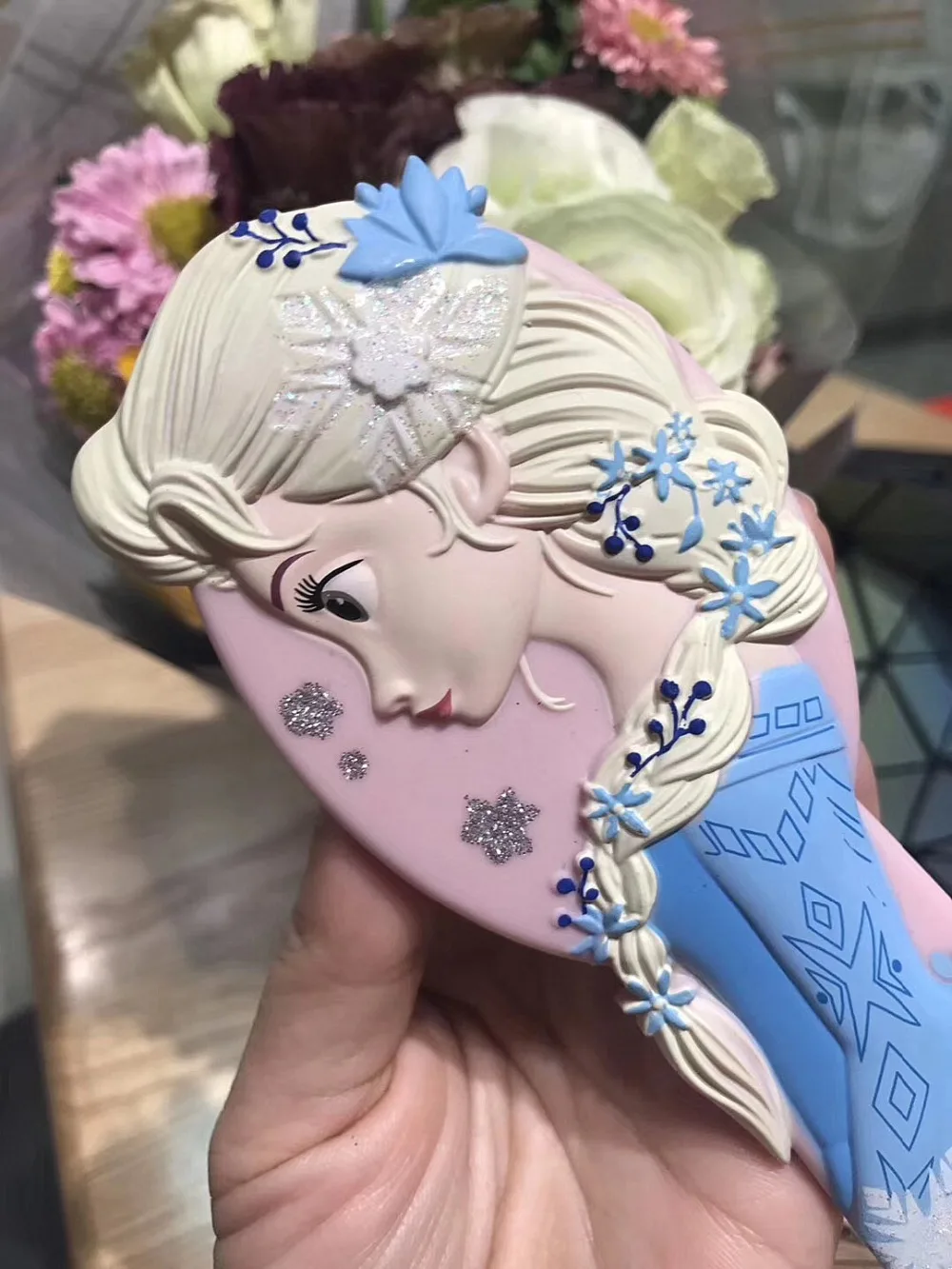 Дисней Принцесса замороженная щетка для волос Brosse Cheveux Kids нежная Антистатическая щетка кудрявый клубок Русалка щетина ручка Клубок Расческа