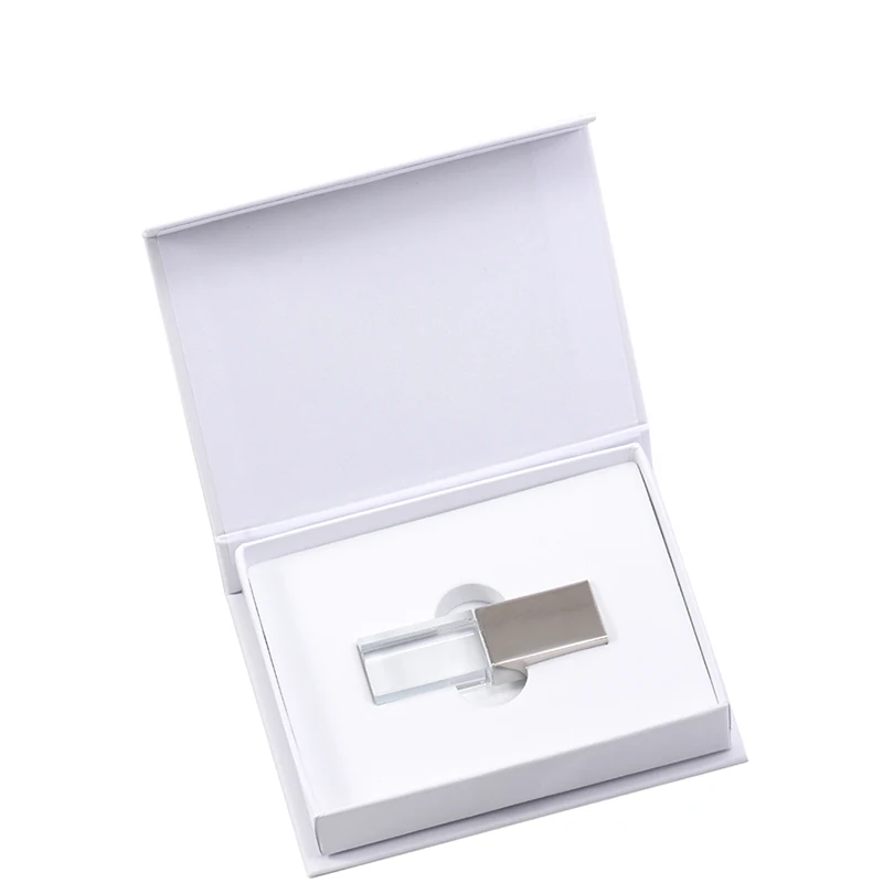 Розовый золотой кристалл золотой USB флэш-накопитель 2,0 с коробкой usb memory stick pen drive Пользовательский логотип(более 10 штук бесплатный логотип) U диск - Цвет: Silver with box