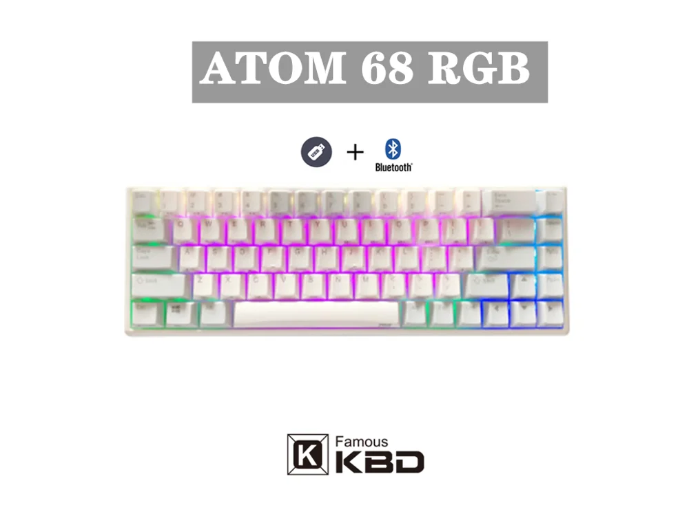Niz клавиатура atom68 емкостный Bluetooth двойной режим полная клавиша программируемый и