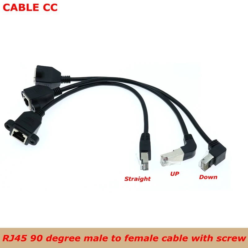 Вверх и вниз Угловой 90 градусов RJ45 Cat5 8P8C FTP STP UTP Cat 5e штекер штекер|Компьютерные
